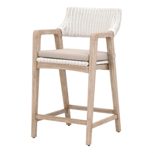 Essentials For Living Lucia 27.5&quot Wood Counter Stool in Natural/White