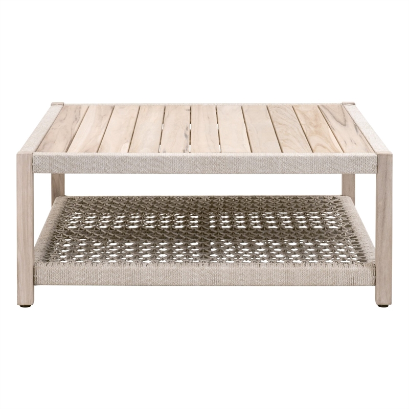 Essentials For Living Wrap Wood Outdoor Coffee Table in Teak Natural