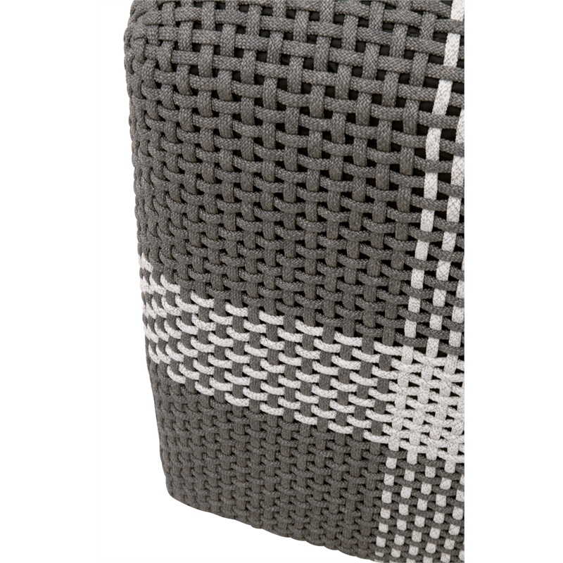 Essentials For Living Cross Transitional Fabric Accent Cube in Dove Gray