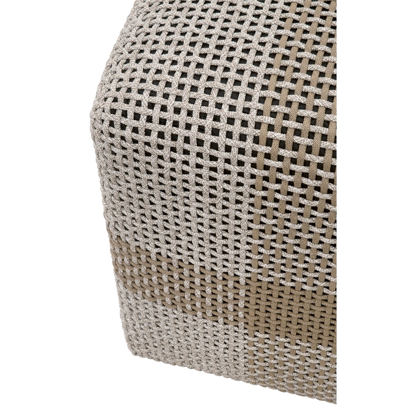 Essentials For Living Cross Transitional Fabric Accent Cube in Brown