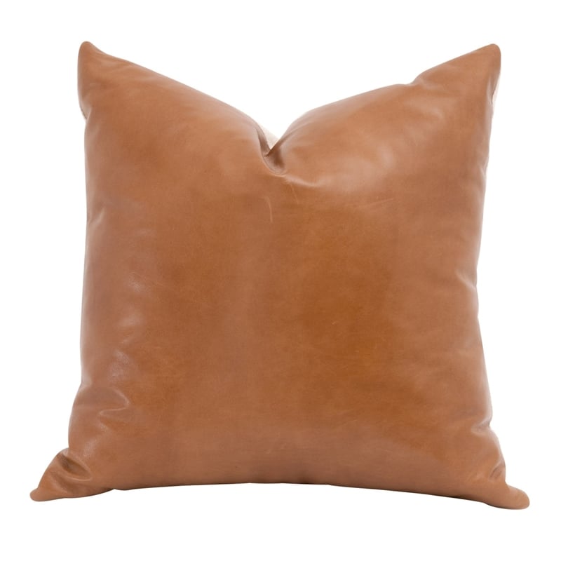 Essentials For Living Essentials 22x22 Leather Pillow in Brown (Set of 2)