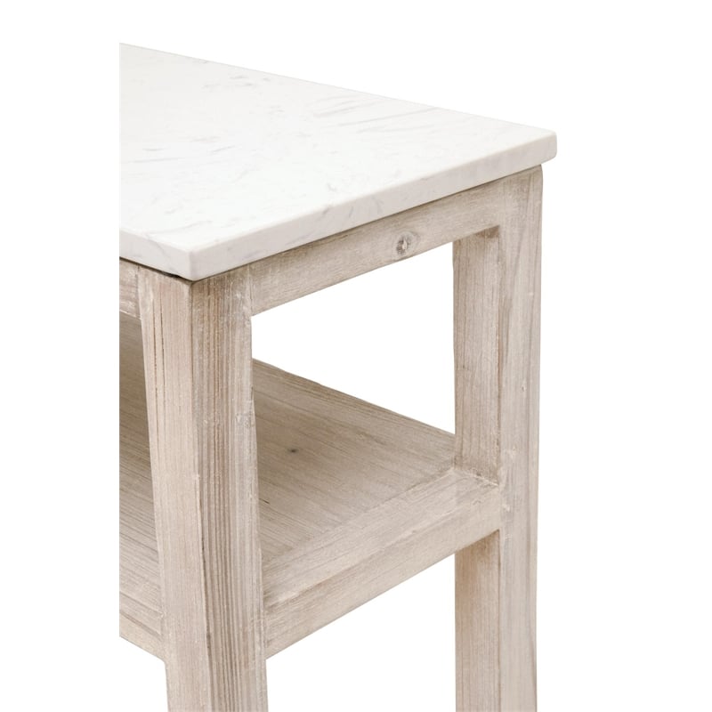 Essentials For Living Emerie Transitional Wood Console Table in White