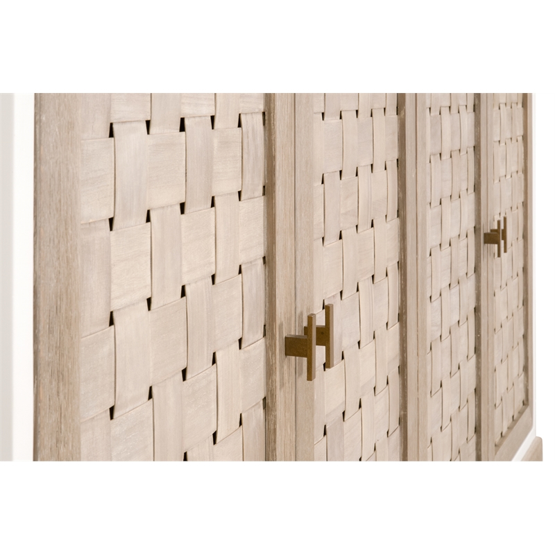 Essentials For Living Weave Transitional Wood Sideboard in Smoke Gray