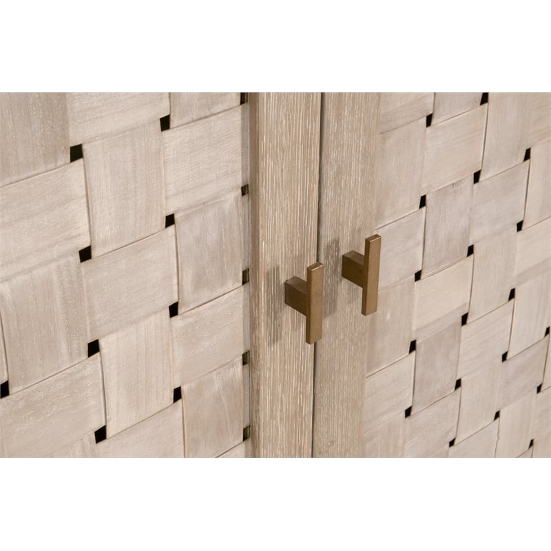 Essentials For Living Weave Transitional Wood Sideboard in Smoke Gray
