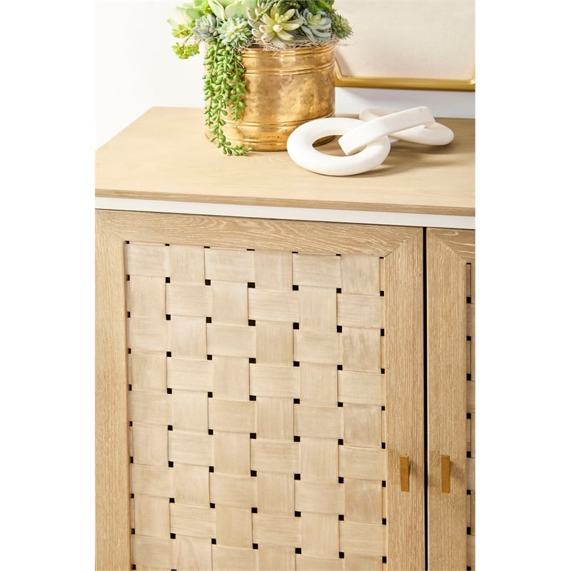 Essentials For Living Weave Transitional Wood Sideboard in Smoke Gray