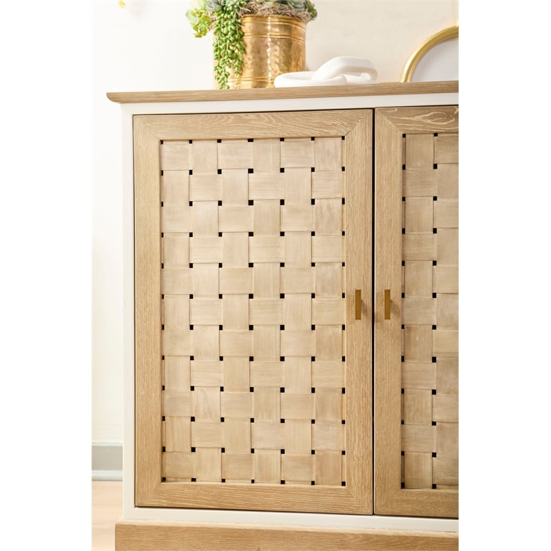 Essentials For Living Weave Transitional Wood Sideboard in Smoke Gray