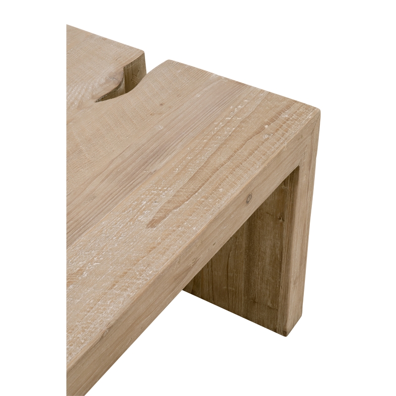 Essentials For Living Reed Transitional Wood Coffee Table in Smoke Gray