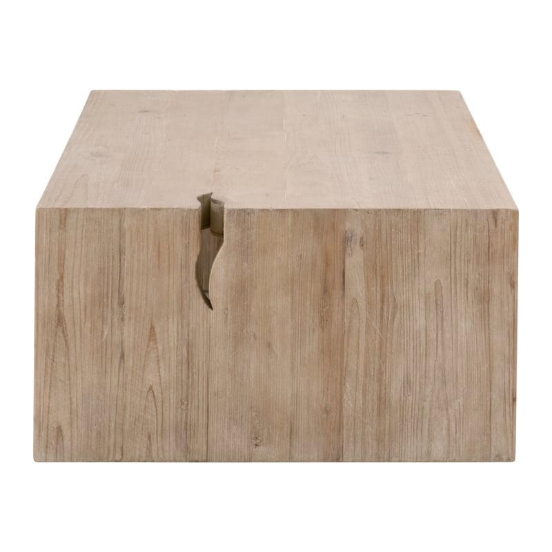 Essentials For Living Reed Transitional Wood Coffee Table in Smoke Gray