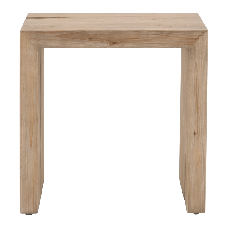 Essentials For Living Reed Transitional Wood End Table in Smoke Gray