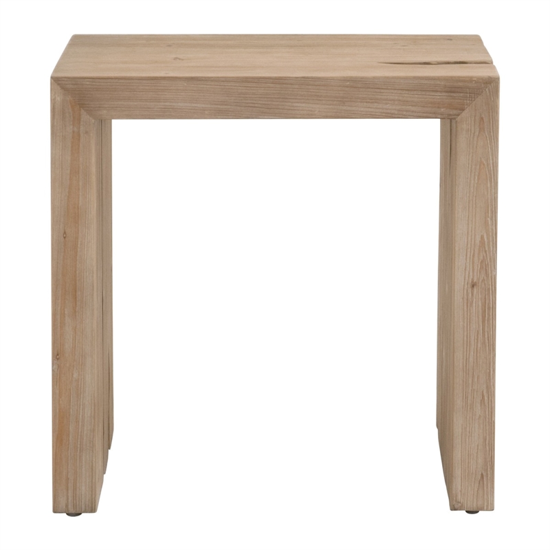 Essentials For Living Reed Transitional Wood End Table in Smoke Gray