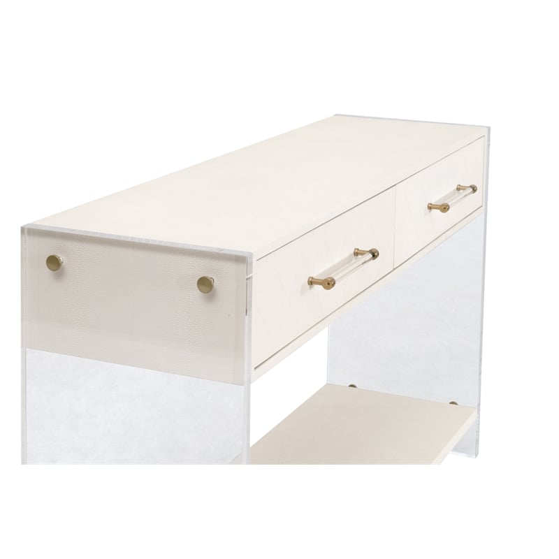Essentials For Living Sonia Wood Console Table in Pearl