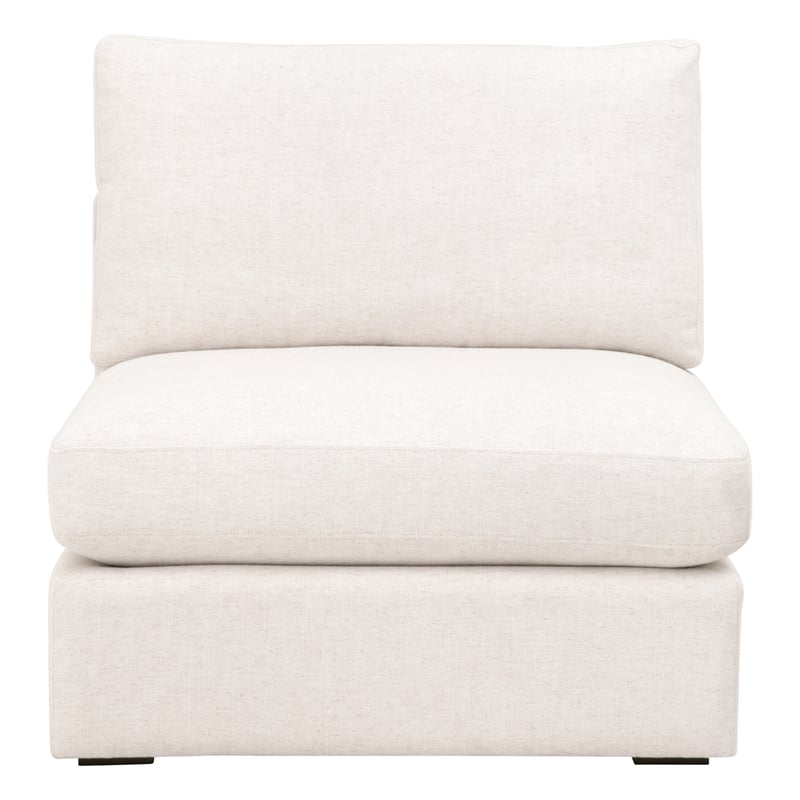 Essentials For Living Daley Fabric Armless Chair in Cream