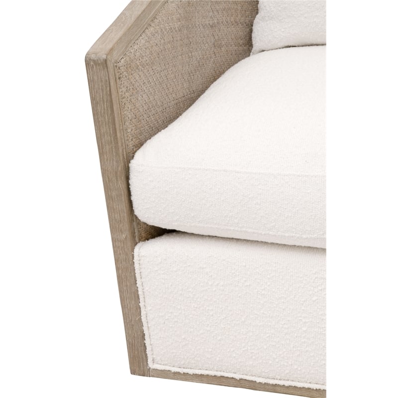 Essentials For Living McGuire Fabric/Wood Swivel Club Chair in White