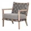Essentials For Living Costa Outdoor Fabric/Wood Club Chair in Dove Gray