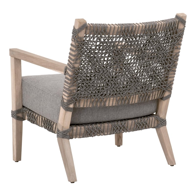 Essentials For Living Costa Outdoor Fabric/Wood Club Chair in Dove Gray