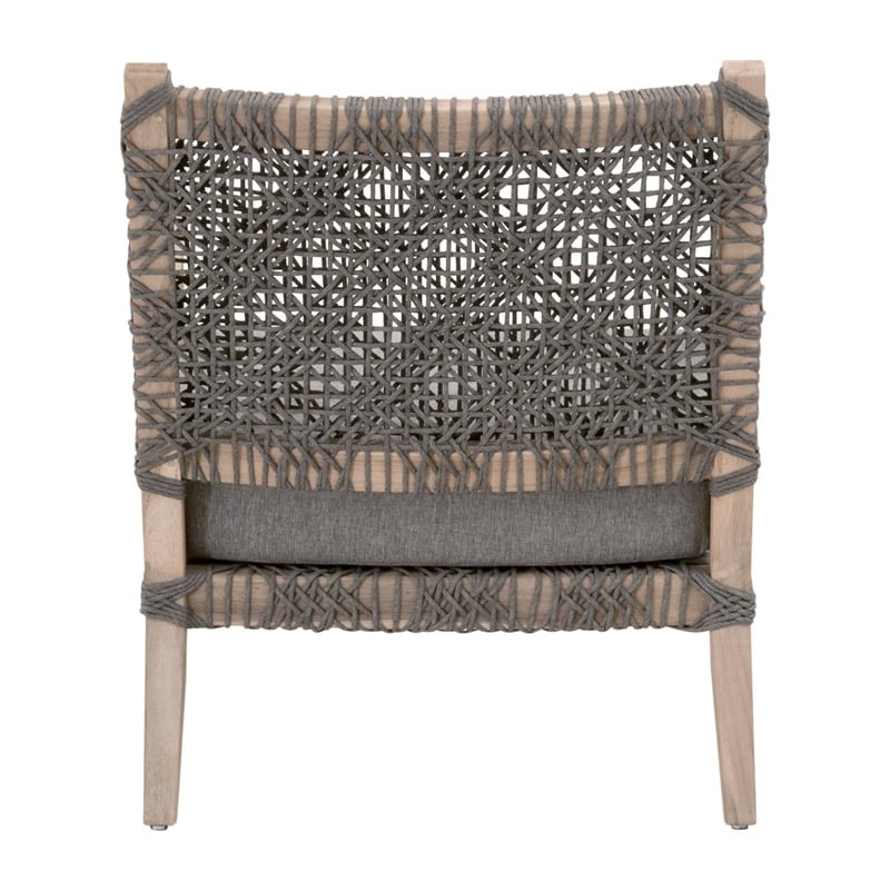 Essentials For Living Costa Outdoor Fabric/Wood Club Chair in Dove Gray