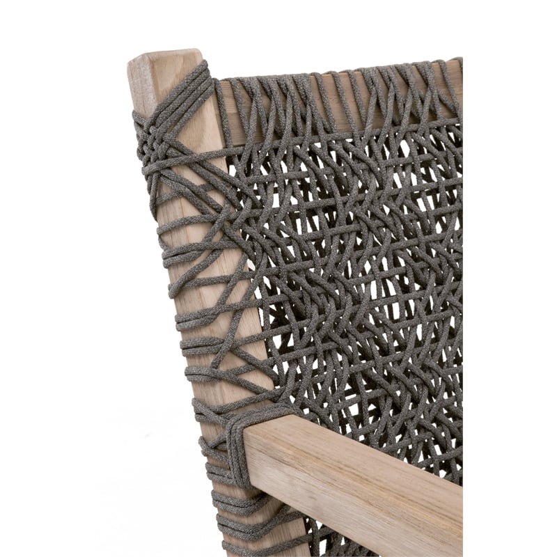 Essentials For Living Costa Outdoor Fabric/Wood Club Chair in Dove Gray
