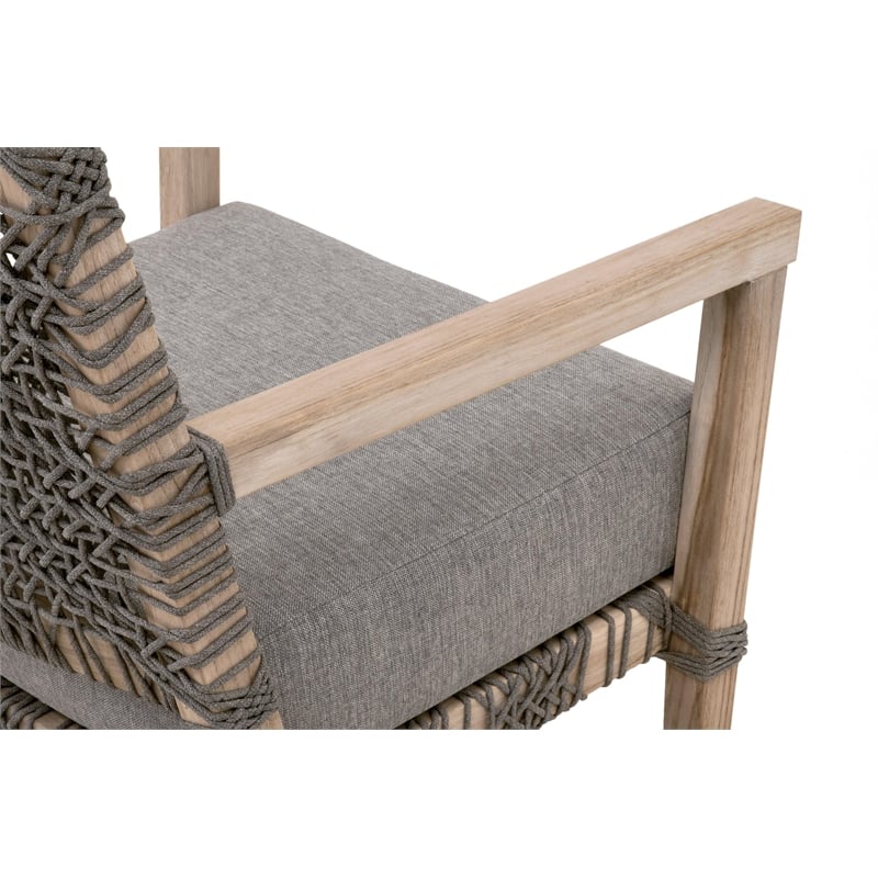 Essentials For Living Costa Outdoor Fabric/Wood Club Chair in Dove Gray