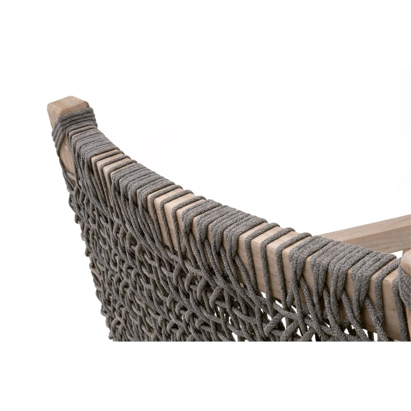 Essentials For Living Costa Outdoor Fabric/Wood Club Chair in Dove Gray