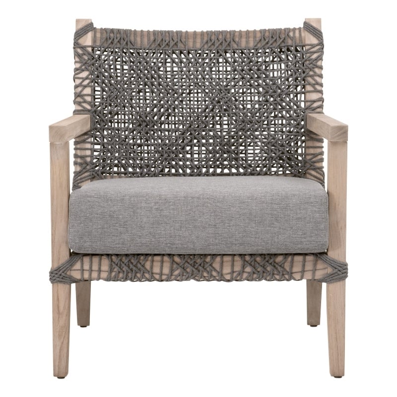 Essentials For Living Costa Outdoor Fabric/Wood Club Chair in Dove Gray