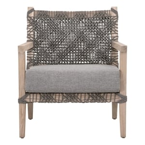 Essentials For Living Costa Outdoor Fabric/Wood Club Chair in Dove Gray