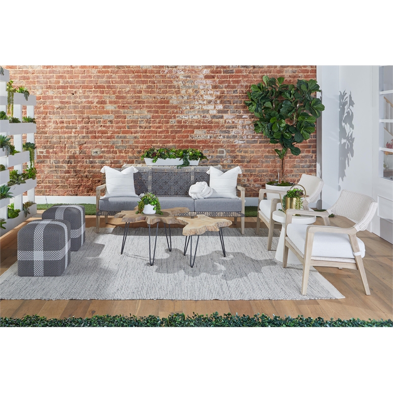 Essentials For Living Costa Outdoor Fabric Sofa in Dove Gray