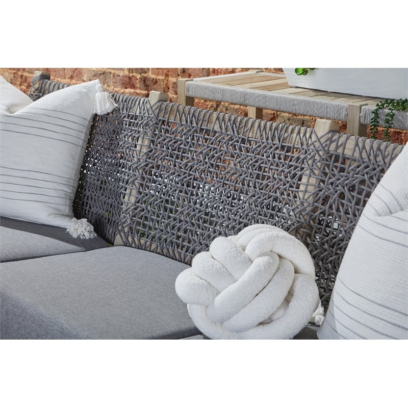 Essentials For Living Costa Outdoor Fabric Sofa in Dove Gray