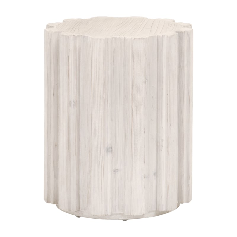 Essentials For Living Bella Antique Roma Wood Accent Table in White Wash