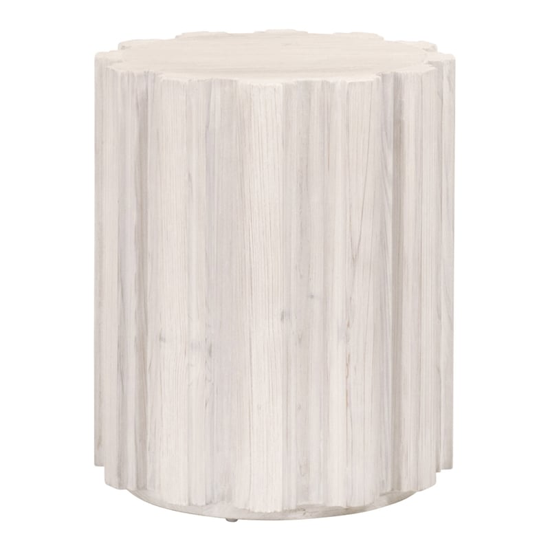 Essentials For Living Bella Antique Roma Wood Accent Table in White Wash