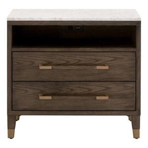 Essentials For Living Bronze Bay Cambria Wood Nightstand in Brown