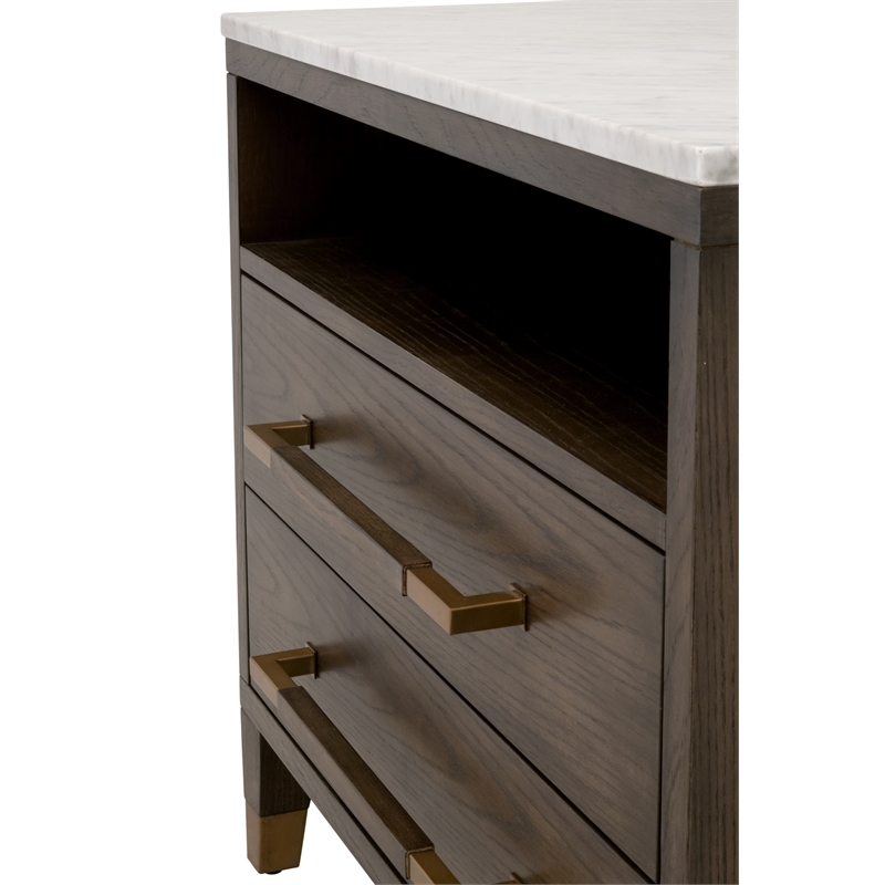 Essentials For Living Bronze Bay Cambria Wood Nightstand in Brown