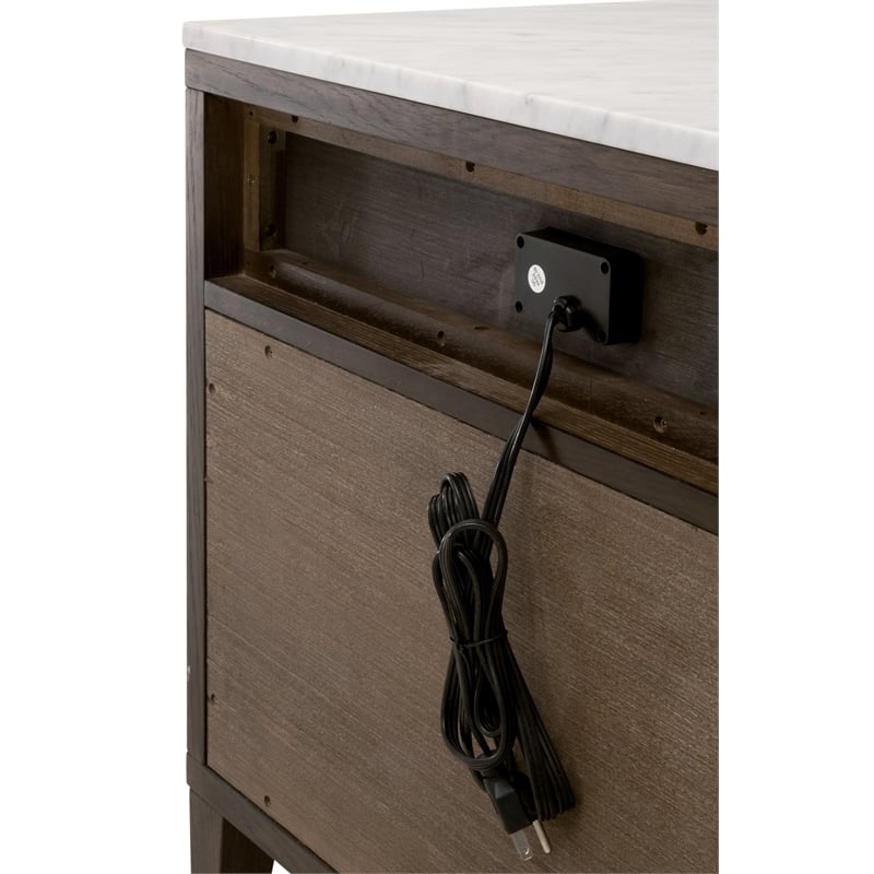 Essentials For Living Bronze Bay Cambria Wood Nightstand in Brown