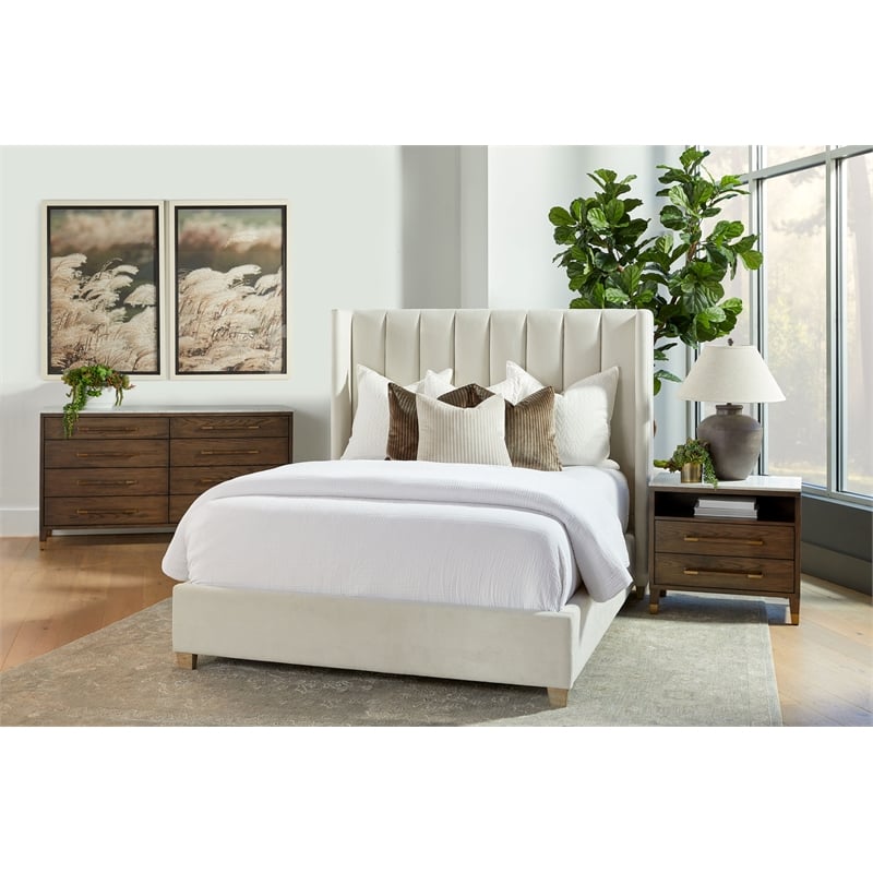 Essentials For Living Bronze Bay Cambria Wood Nightstand in Brown