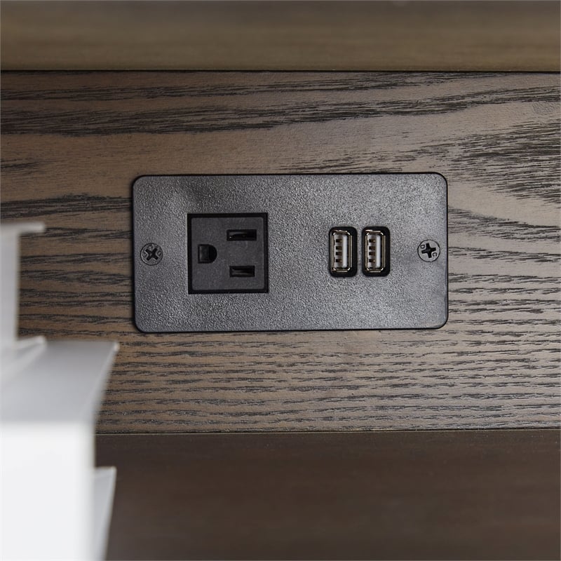 Essentials For Living Bronze Bay Cambria Wood Nightstand in Brown