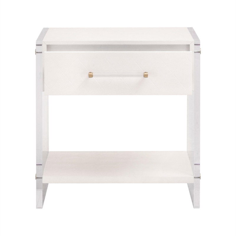 Essentials For Living Traditions Sonia Wood Nightstand in Pearl
