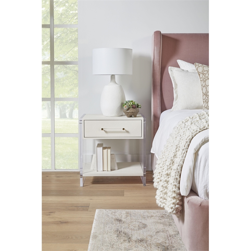 Essentials For Living Traditions Sonia Wood Nightstand in Pearl