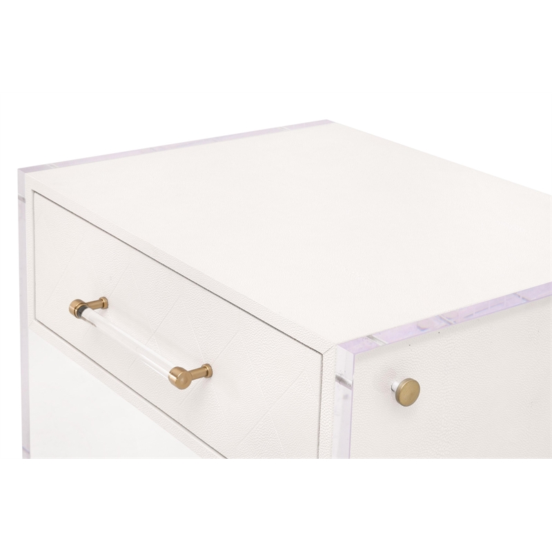 Essentials For Living Traditions Sonia Wood Nightstand in Pearl