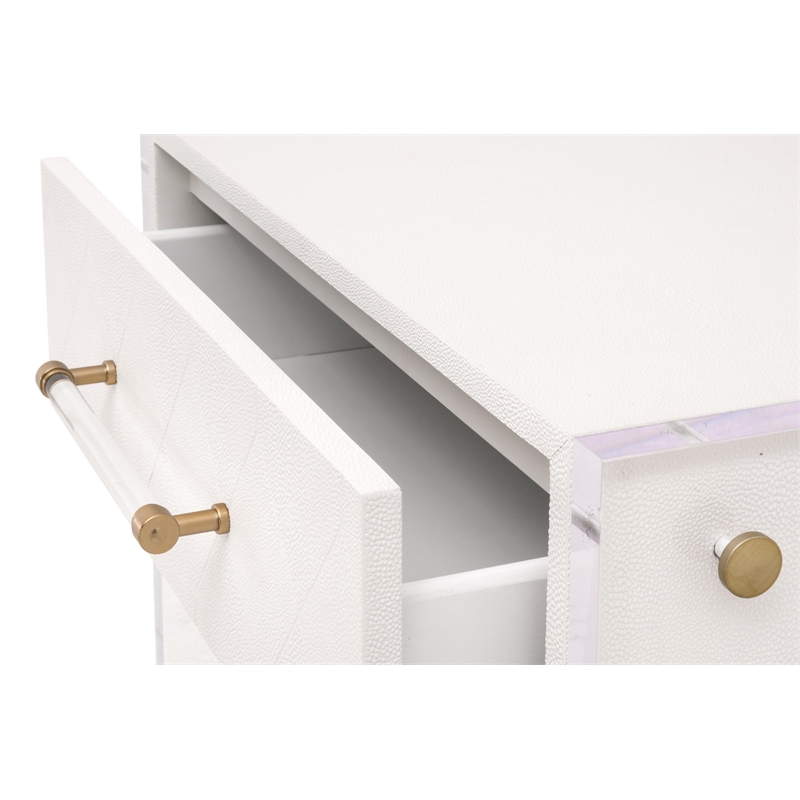 Essentials For Living Traditions Sonia Wood Nightstand in Pearl