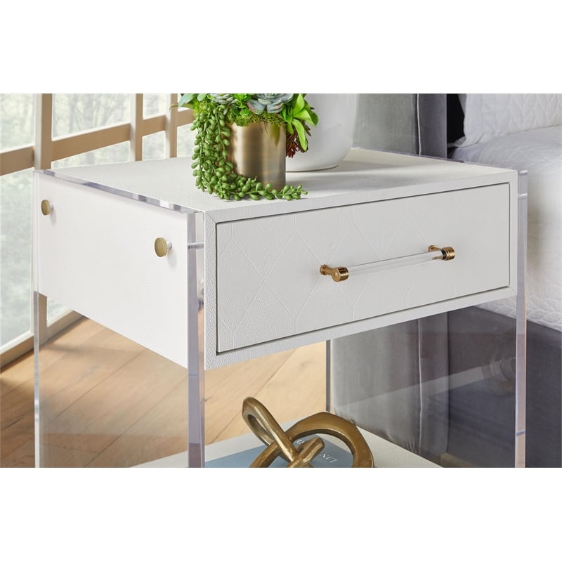 Essentials For Living Traditions Sonia Wood Nightstand in Pearl