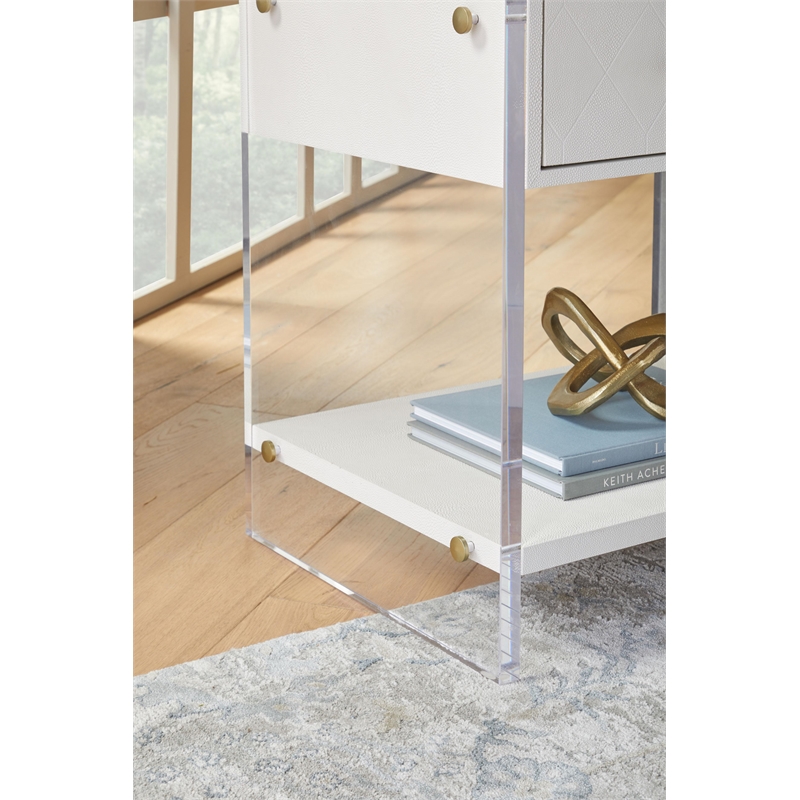 Essentials For Living Traditions Sonia Wood Nightstand in Pearl