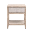 Essentials For Living Woven Malay Wood Nightstand in Natural Gray