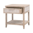 Essentials For Living Woven Malay Wood Nightstand in Natural Gray