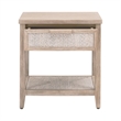 Essentials For Living Woven Malay Wood Nightstand in Natural Gray