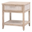 Essentials For Living Woven Malay Wood Nightstand in Natural Gray