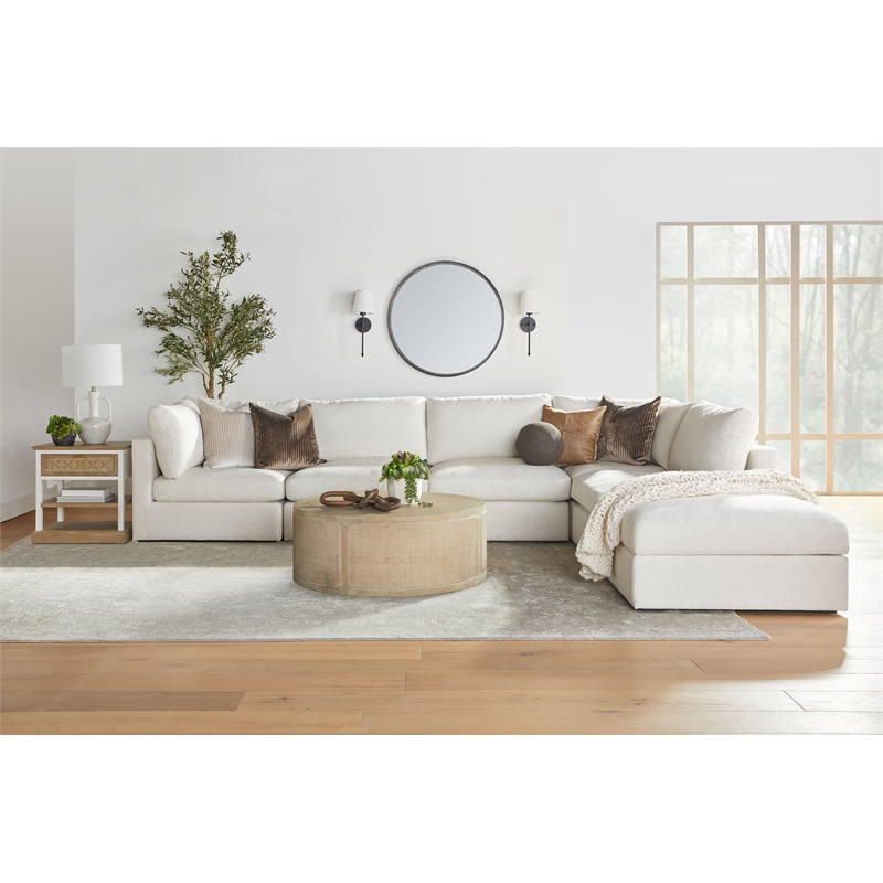 Essentials For Living Bella Antique Weave Wood Side Table in Smoke Gray