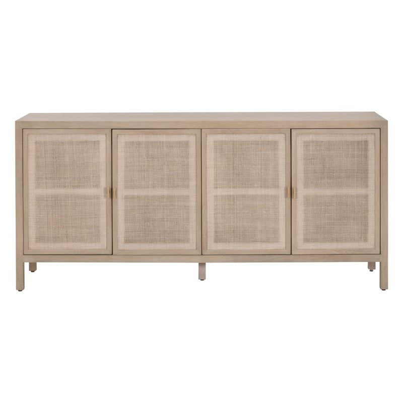 Essentials For Living Bella Carina Antique Wood Media Sideboard in Gray
