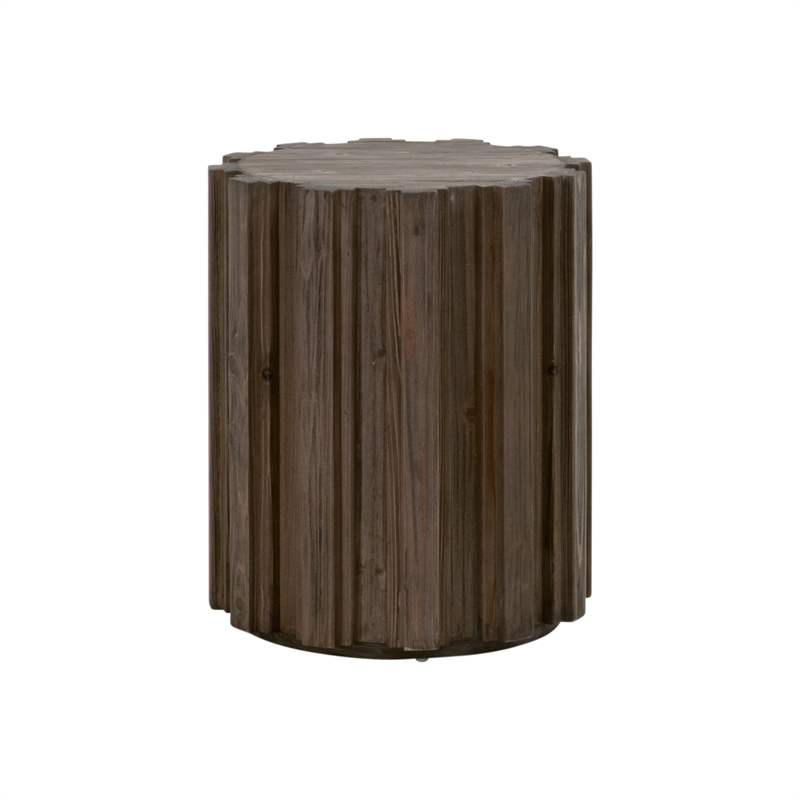 Essentials For Living Bella Antique Roma Wood Accent Table in Drift Brown
