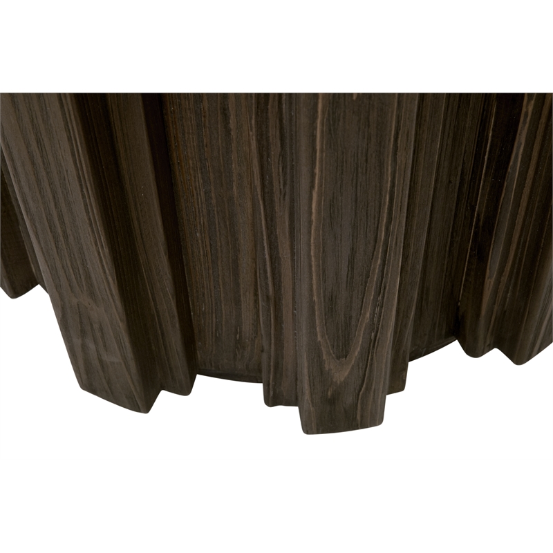 Essentials For Living Bella Antique Roma Wood Accent Table in Drift Brown