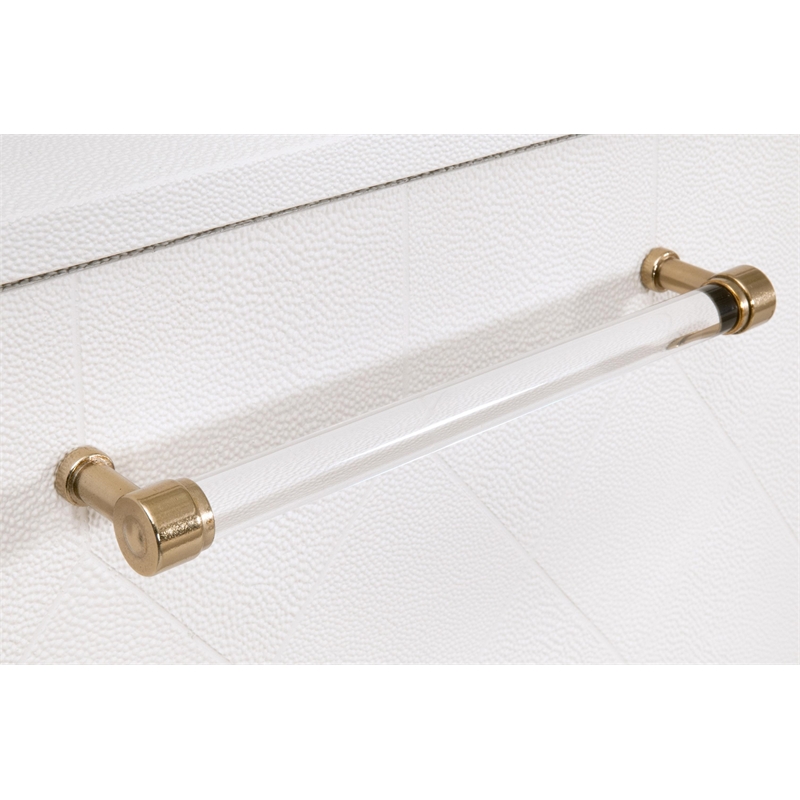 Sonia Shagreen Media Sideboard - Pearl Shagreen Resin and Lucite