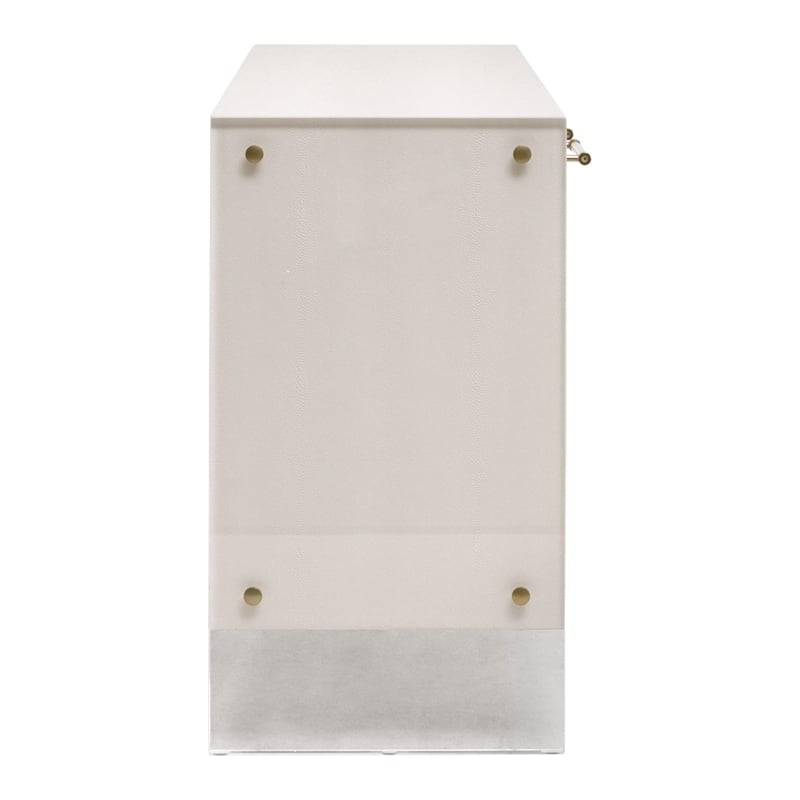 Sonia Shagreen Media Sideboard - Pearl Shagreen Resin and Lucite